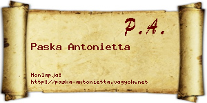 Paska Antonietta névjegykártya
